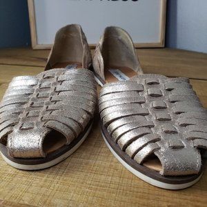Steve Madden Metallic Hillarie Woven Flats Size 8